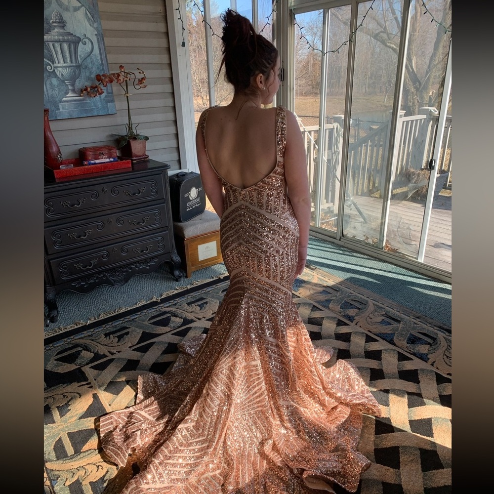 Embellished Low V Prom Dress